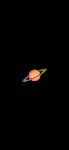 オレンジの惑星 土星 ミニマルのiPhone / スマホ壁紙