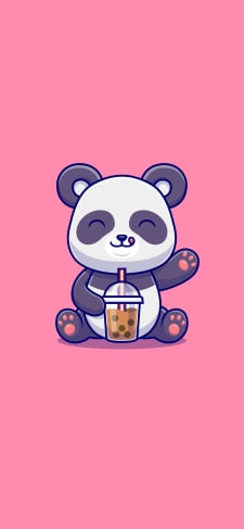 Panda BobaのiPhone / スマホ壁紙