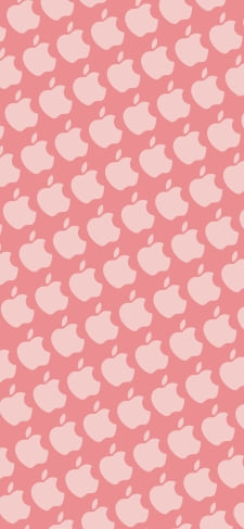 パッションピンクのアップルのロゴ パターンのiPhone / スマホ壁紙