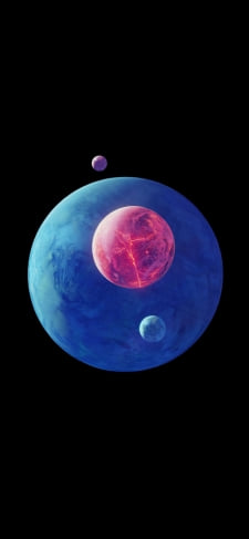 赤・青・紫の惑星 宇宙のiPhone / スマホ壁紙