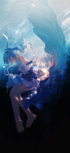 海中の初音ミク 綺麗 青いドレスのiPhone / スマホ壁紙