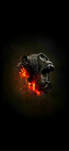 咆哮するチンパンジーのiPhone / スマホ壁紙