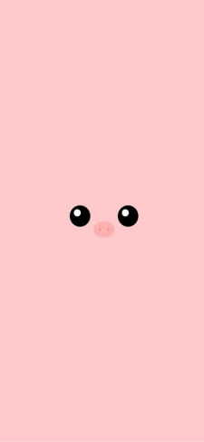 ピンクの豚の顔のiPhone / スマホ壁紙