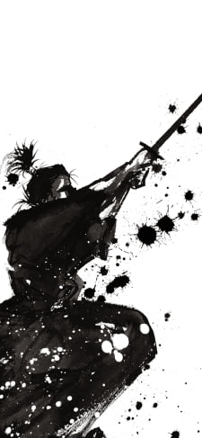 墨で描かれた侍のiPhone / スマホ壁紙