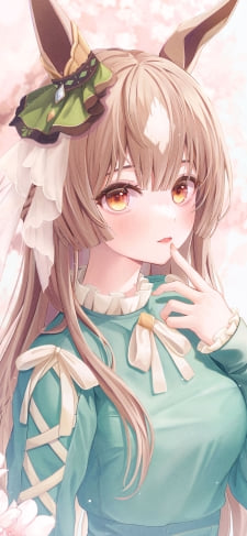 淡い緑色の洋服を着て口元に指をあてるサトノダイヤモンド / ウマ娘プリティーダービー / イラスト / ファンアートのiPhone / スマホ壁紙
