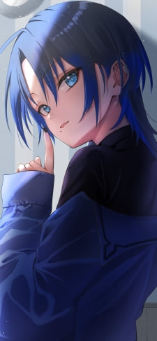 人差し指を立てこちらを見つめる火威青(ひおどしあお) / ホロライブ / バーチャルYouTuber / VtuberのiPhone / スマホ壁紙