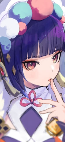 口に指をあてる雲菫（うんきん） / かわいい / 原神のiPhone / スマホ壁紙