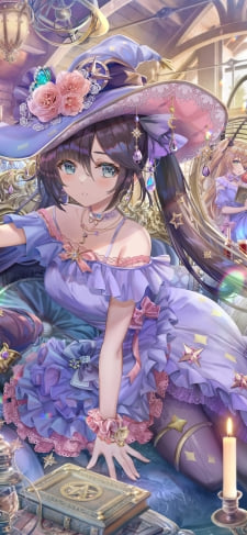めちゃくちゃかわいいモナとフィッシュル / 蝋燭 / キャンドル / 魔導書 / ランタン / リラックス / 原神 / ファンアート / イラストのiPhone / スマホ壁紙