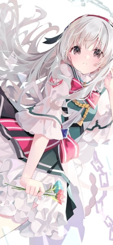 水色とピンクの花を持つ可愛い光 / アーケアのiPhone / スマホ壁紙