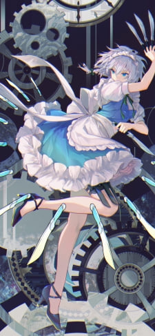 攻撃するかっこいい十六夜咲夜（いざよい さくや） / 東方のiPhone / スマホ壁紙