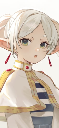 白い髪色の可愛いフリーレン / 葬送のフリーレンのiPhone / スマホ壁紙