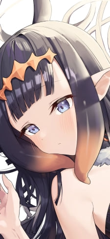 照れて恥ずかしそうな伊那尓栖（にのまえ いなにす） / ファンアート / バーチャルYouTuber / ホロライブのiPhone / スマホ壁紙