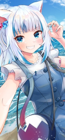 海で笑顔のがうる・ぐら / ホロライブ / バーチャルYouTuberのiPhone / スマホ壁紙