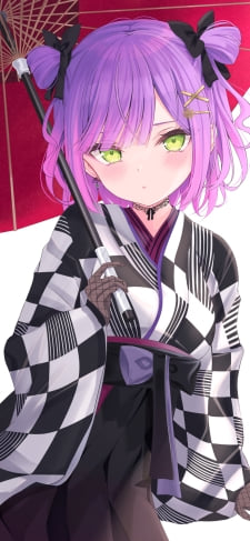 赤い和傘をさした常闇トワ / ホロライブ / バーチャルYouTuberのiPhone / スマホ壁紙