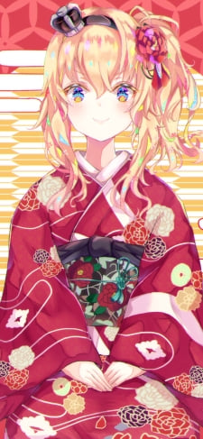 赤い着物を着た綺麗なウォースパイト / 艦これ / 艦隊これくしょんのiPhone / スマホ壁紙