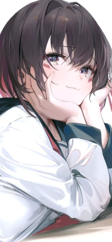 頬杖をつきながらこちらを見るAZKi / バーチャルYoutuber / ホロライブ / ファンアート / イラストのiPhone / スマホ壁紙