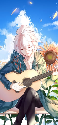 ギターを弾く狛枝凪斗 (こまえだなぎと) / 向日葵 / 青空 / スーパーダンガンロンパ2のiPhone / スマホ壁紙