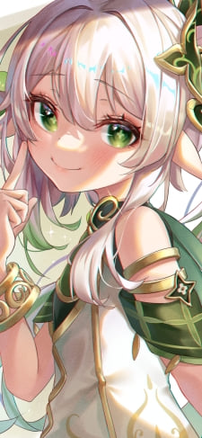 頬に指をあてるかわいいナヒーダ / 原神のiPhone / スマホ壁紙