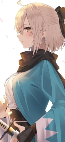 剣に手をかけるかっこいい沖田総司 / fate/grand orderのiPhone / スマホ壁紙