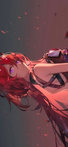 こちらを見つめるかっこいいスルト / ピンクの瞳 / 火の粉 / アークナイツのiPhone / スマホ壁紙
