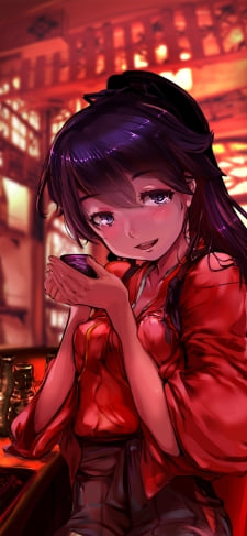 日本酒を飲みほろ酔いの鳳翔 / 艦隊これくしょんのiPhone / スマホ壁紙