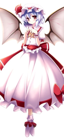 白と赤のドレスを着たレミリア・スカーレット / 東方のiPhone / スマホ壁紙