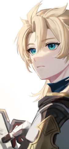 画材に絵を描くアルベド / 原神のiPhone / スマホ壁紙
