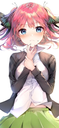 顎に手をあてる可愛い中野二乃 / 五等分の花嫁のiPhone / スマホ壁紙