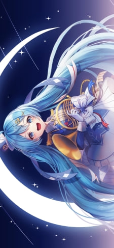 ホルンを持つ可愛い雪ミク / 三日月 / ボカロ / ボーカロイドのiPhone / スマホ壁紙