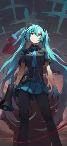 ハンド型メガホンを持つかっこいい初音ミク / 恋は戦争 / ボカロ / ボーカロイドのiPhone / スマホ壁紙