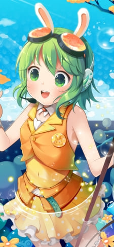 気泡とマイクを付けたGUMI / ボカロのiPhone / スマホ壁紙