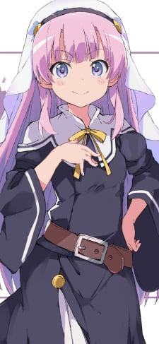 腰に手をあてて微笑む佐藤ひな / 神様になった日 / ファンアート / イラストのiPhone / スマホ壁紙