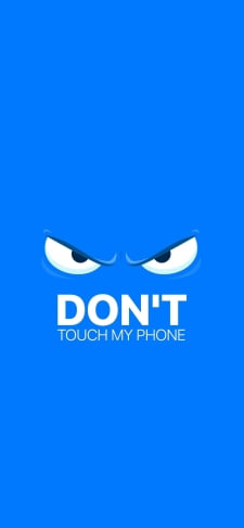 スマホに触るな / 注意 / Dont touch my phone / 青のiPhone / スマホ壁紙