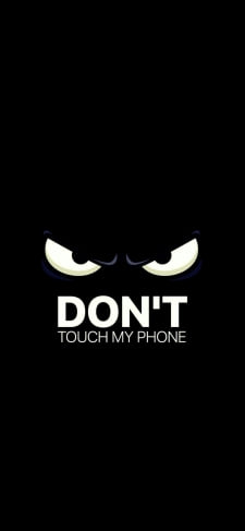 スマホに触るな / Dont touch my phone 黒のiPhone / スマホ壁紙
