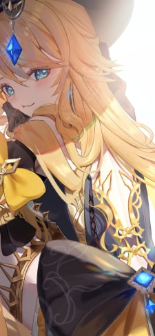 こちらに振り返るナヴィア / 金髪 / ブロンド / 青い宝石 / 原神のiPhone / スマホ壁紙