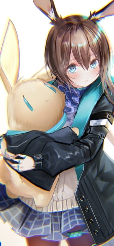 ウサギのぬいぐるみを抱くアーミヤ / アークナイツのiPhone / スマホ壁紙