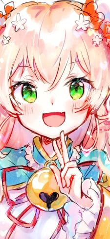胸元に大きな鈴をつけた桃鈴ねね / ホロライブ / バーチャルYouTuber / VtuberのiPhone / スマホ壁紙