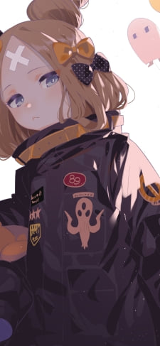 こちらを見下ろすアビゲイル・ウィリアムズ / 白い×の絆創膏 / Fate/grand orderのiPhone / スマホ壁紙
