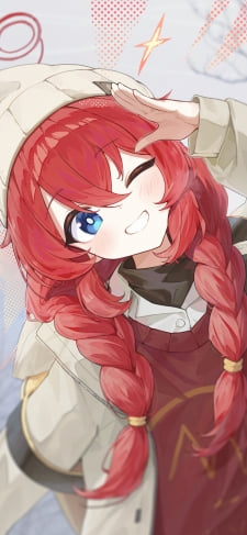 ウィンクして挨拶する小塗マキ / ブルアカのiPhone / スマホ壁紙