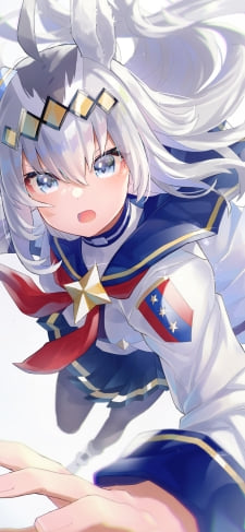 疾走するオグリキャップ / 白髪 / 可愛い / ウマ娘プリティーダービーのiPhone / スマホ壁紙