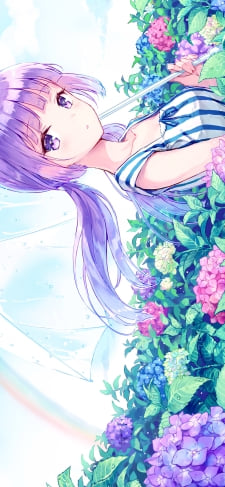 紫陽花の花畑でビニール傘をさす可愛い氷上スミレ / アイカツ!のiPhone / スマホ壁紙