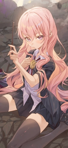 女の子座りをするかわいいルイズ・フランソワーズ・ル・ブラン・ド・ラ・ヴァリエール / ゼロの使い魔 / ファンアート / イラストのiPhone / スマホ壁紙