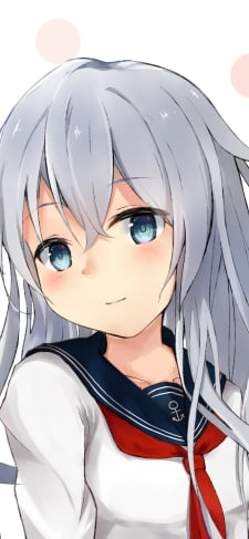 笑顔の響 / 青い瞳 / ピンクのドット柄 / 艦これ / 艦隊これくしょんのiPhone / スマホ壁紙