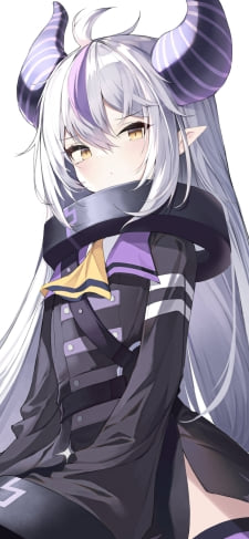 ほっぺたを赤らめてこちらを見つめるラプラス・ダークネス / ホロライブ / バーチャルYouTuber / VtuberのiPhone / スマホ壁紙