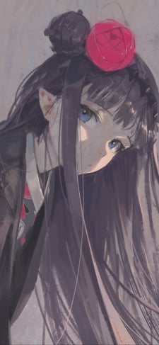赤い薔薇を頭に乗せた一伊那尓栖 / ラフスケッチ / ホロライブ / バーチャルYouTuber / VtuberのiPhone / スマホ壁紙