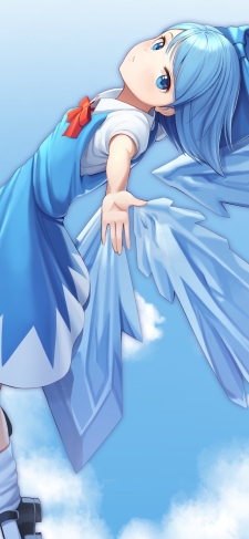 空を飛ぶチルノ / 可愛い / 東方のiPhone / スマホ壁紙