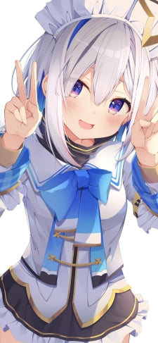 笑顔でWピースをする天音かなた / ホロライブ / バーチャルYouTuber / VtuberのiPhone / スマホ壁紙