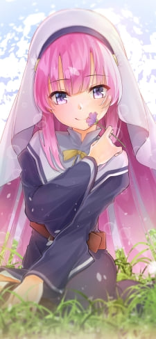 紫の花を摘む佐藤ひな / 神様になった日のiPhone / スマホ壁紙