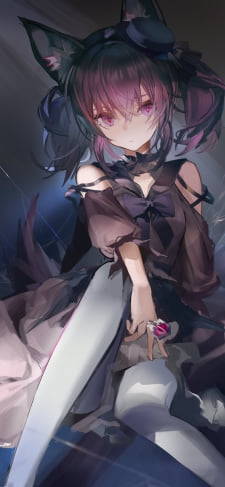 黒いドレスを着た可愛いシャマレ / アークナイツのiPhone / スマホ壁紙