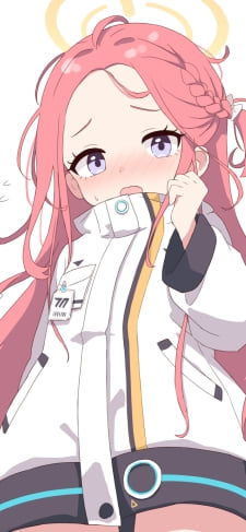 左手を握りながら慌てる花岡ユズ / ブルアカのiPhone / スマホ壁紙